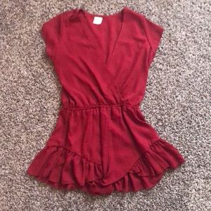 short sleeve ruffled romper